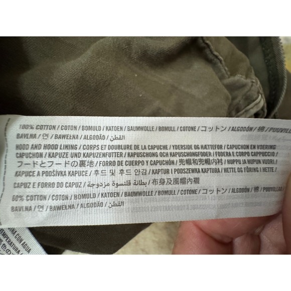 VTG‎ Hollister Utility Chore Jacket L Hood Army Green Zip Button Y2K Grunge - Picture 5 of 16